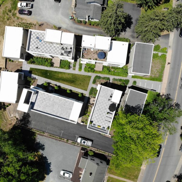 aerial view of condos