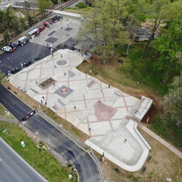 aerial view of mcintire skate park