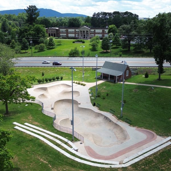 aerial view of mcintire skate park