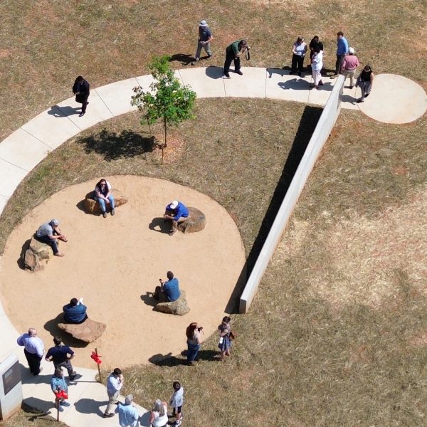 aerial view of monacan indian nation tribute park