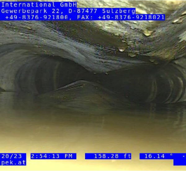 crushed pipe interior