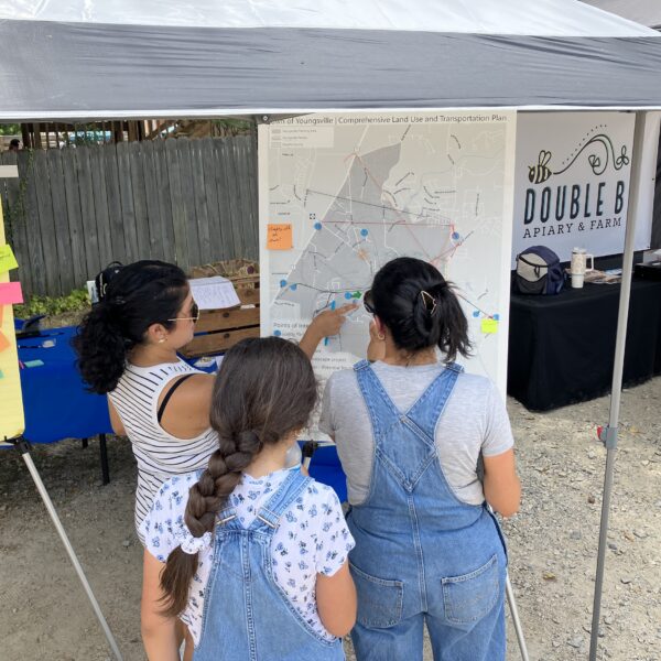 people pointing on a map